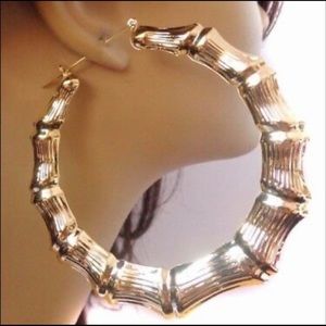 Gold Bamboo Earrings XL